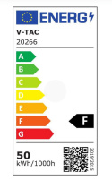 Projektor LED V-TAC 50W SAMSUNG CHIP Czujnik Ruchu Czarny z mufą VT-158S 4000k 8200lm 5lat gwarancji