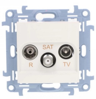 SIMON10 Gniazdo antenowe R-TV-SAT końcowe białe