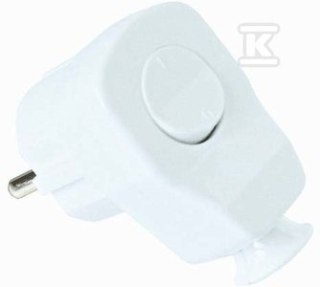 Wtyczka kątowa z wyłącznikiem 10/16A 2P+Z UNI-SCHUKO IP20 biała 9002215