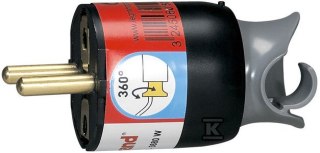 WTYCZKA 2P+Z 16A CZARNA OBROTOWA