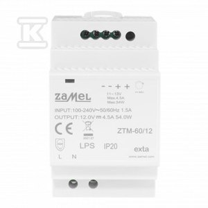 ZASILACZ 60W 12V ZTM-60/12 ZASILACZ 60W 12V ZTM-60/12