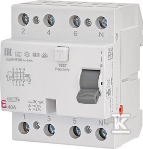 EFI-P4 A 40/0.03 WYŁ.RÓŻNIC-PRĄD. EFI-P4 A 40/0.03 WYŁ.RÓŻNIC-PRĄD.
