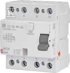 EFI-P4 AC 63/0.03 WYŁ.RÓŻNIC-PRĄD. EFI-P4 AC 63/0.03 WYŁ.RÓŻNIC-PRĄD.