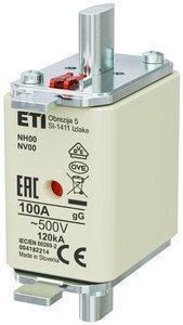 NH00 GG 100A/500V WKŁ.ZWŁ. KOMBI