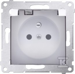 Simon 54 Gniazdo bryzgoszczelne z/u IP44 z klapką transparentną białe DGZ1BZ.01/11A