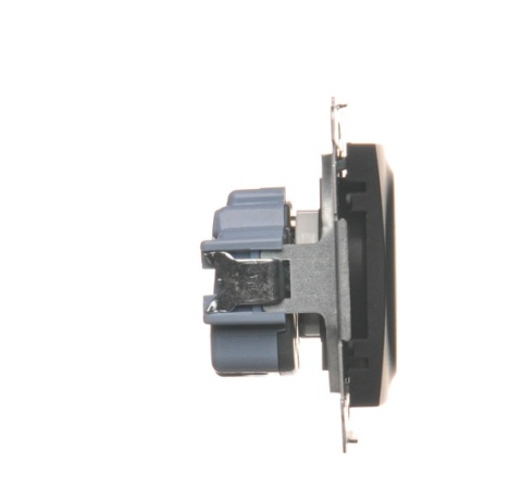 Simon 54 Gniazdo wtyczkowe z uziemieniem i przesłonami (moduł) 16A 250V zaciski śrubowe czarny mat