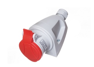 Gniazdo stałe 16A 4P 400V czerwone MINI GSM 16/4 IP44
