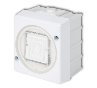 SENIOR Łącznik hermetyczny jednobiegunowy 10AX IP44 biały WHS-1