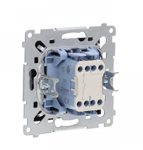 Simon 54 Łącznik jednobiegunowy (moduł) 10AX 250V szybkozłącza czarny mat