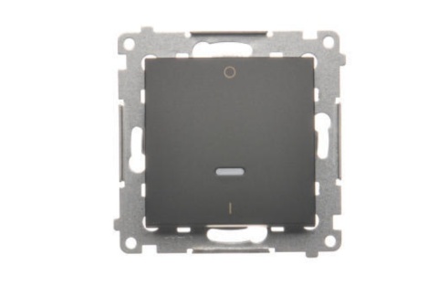 Simon 54 łącznik dwubiegunowy z podświetleniem led czarny mat