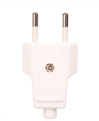 Wtyczka płaska 10A 250V biała
