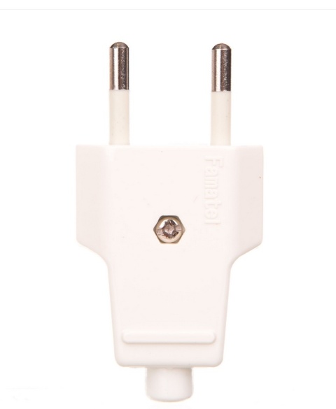 Wtyczka płaska 10A 250V biała