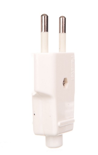 Wtyczka płaska 10A 250V biała