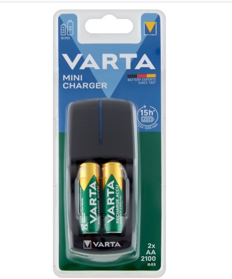 Mini ładowarka akumulatorów 15h AA/AAA + 2 akumulatory AA 2100 mAh VARTA