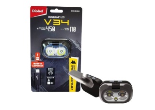 Latarka akumulatorowa czołowa V34 5W Open 450lm+s 0484 Dioled