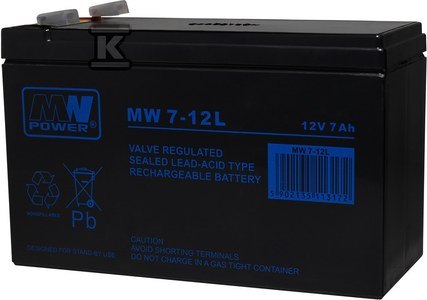 AKUMULATOR AGM 12V/7AH/6-9LAT AKUMULATOR AGM 12V/7AH/6-9LAT
