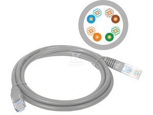 PATCH-CORD U/UTP KAT.5E PVC 2.0M SZARY