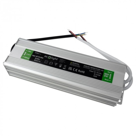 Zasilacz led hermetyczny 250W 12V