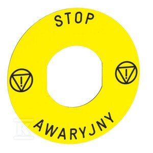 ETYKIETA ŻÓŁTA "STOP AWARYJNY"