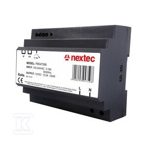 ZASILACZ DIN 12V IP20 12,5A 150W