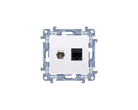 SIMON10 Gniazdo antenowe + komputerowe RJ45 kat. 5e