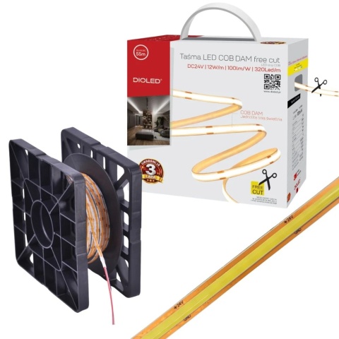 Taśma led Dioled COB 24V IP20 12W/m 3000K 0766