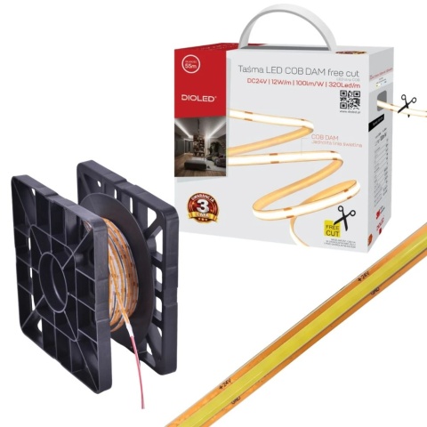 Taśma led Dioled COB 24V IP20 12W/m 4000K 0767