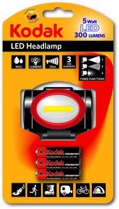 LATARKA CZOŁOWA LED 5W 300 LM+3XAAA