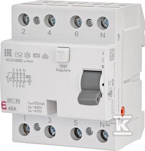 EFI-P4 AC 40/0.1 WYŁ.RÓŻNIC-PRĄD. EFI-P4 AC 40/0.1 WYŁ.RÓŻNIC-PRĄD.