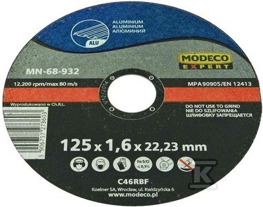 TARCZ.DO AL125X1.6X22.23MM PŁASKA TARCZ.DO AL125X1.6X22.23MM PŁASKA