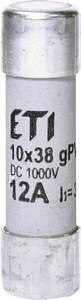 WKŁADKA CYLIND.CH10X38 GPV 12A/1000V DC WKŁADKA CYLIND.CH10X38 GPV 12A/1000V DC